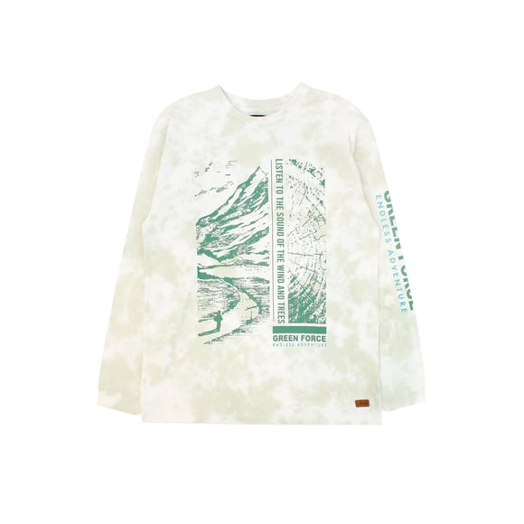 Polera teens niño tie dye estampada adventure