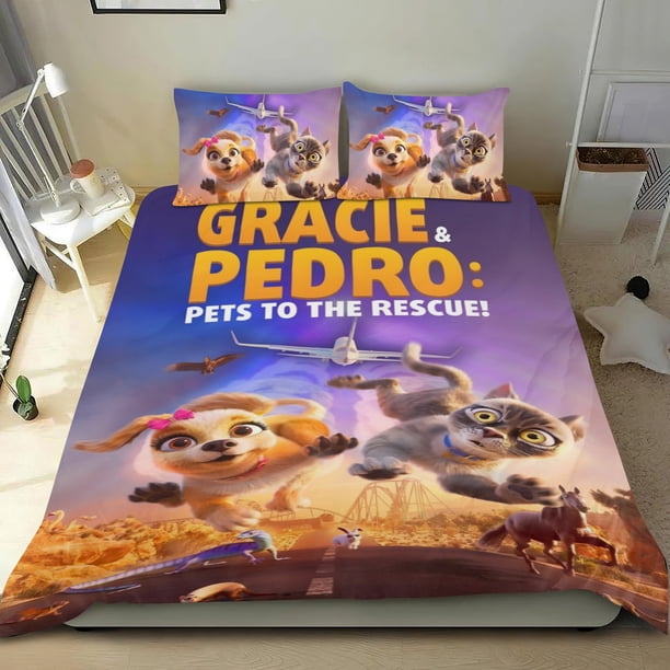 Gracie y Pedro Conjunto de sábanas temático, trío de piezas, cómodo y amigable con la piel, diseño único, regalo de decoración para el hogar para familiares, amigos y fans,173cm *218cm