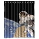 thumbnail image 1 of Cortina de ducha con imagen de astronauta reparando satélite, juego de cortinas de baño con ganchos, tamaño 60 x 72 pulgadas, 1 of 3