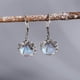 thumbnail image 1 of Vintage Dragonfly Earrings with Inky Blue Moonstone and Brass Glass Cabochon - Perfect Vintage Victorian Gift for Women, 1 of 5