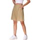 thumbnail image 4 of INSPIRE CHIC Pantalones cortos para mujer de cintura alta de lino con pierna ancha, cintura elástica, elegantes y casuales, bermudas de verano XL caqui, 4 of 6