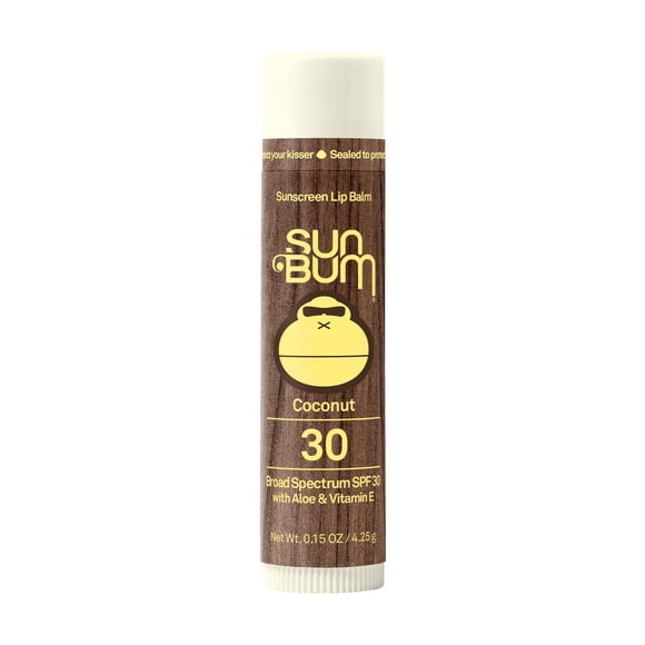 Bálsamo labial protector solar Sun Bum SPF 30, vegano, sabor a coco