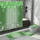 thumbnail image 1 of 4Pcs Bathroom Shower Curtain Set, Sparkling Diamond-Pattern Bathroom Curtain With 12 Hooks, Bathroom Non Slip Rugs, Toilet Cover Mat, Bathroom Partition, Room Decor, 1 of 3