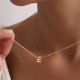 thumbnail image 4 of Collar MOMOL chapado en oro de 46 cm con inicial diminuta, 4 of 7