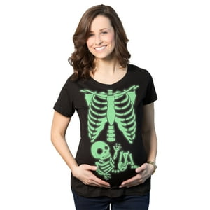Crazy Dog T-Shirts - Camiseta De Maternidad Crazy Dog Skeleton Para Bebé Disfraz De Halloween