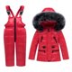 thumbnail image 3 of Chaqueta De Pato Con Capucha De Invierno Para Niños + Pantalón Traje De Nieve Rojo - S, 3 of 5