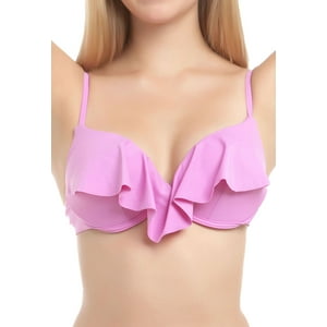 Samia - Bikini Estilo Sostén Con Vuelos Morado L