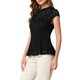 thumbnail image 4 of INSPIRE CHIC Blusa de Encaje Floral de Ganchillo con Cuello Redondo sin Mangas Peplum para Mujer M Negro, 4 of 8