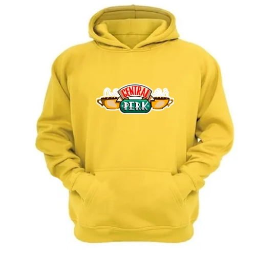 Polerón Canguro Central Perk Amarillo Talla Xl Unisex