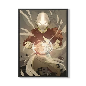 Creango - Cuadro Poster Enmarcado Avatar Aang Estado Avatar Diseño 2 Decorativo