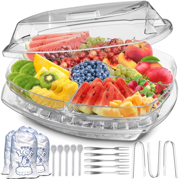 Bandeja refrigerada Benicci Premium de 3 niveles con tapa y salsa