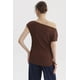 thumbnail image 3 of Polera Mujer Escote Asimétrico Texturizada Café Oscuro, 3 of 4