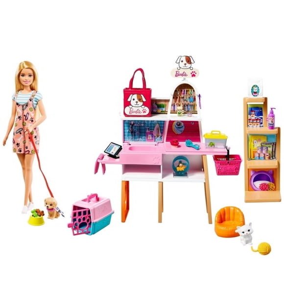 Muñeca Barbie Set de Juego Tienda para Mascotas