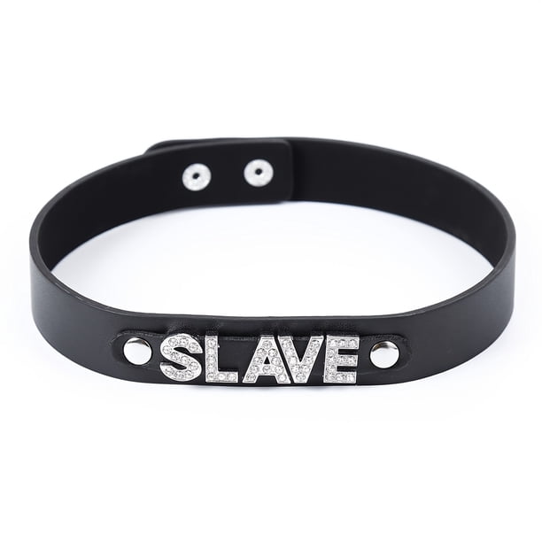 1pc BDSM Leather Collar with Letter Decoration - Flirting Necklace for Couples - Adult Cosplay Sex Toy