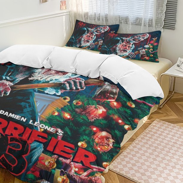 x530 Terrifier 3-Piece Bedding Set Warm And Comfortable Soft Duvet Cover Bed Set with 1 Duvet Cover And 2 Pillowcases for Bedroom b530