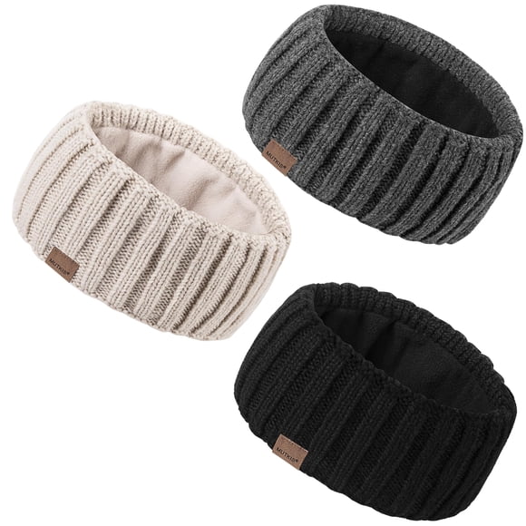 Diademas de invierno MUTKIS para mujer, paquete de 3, forradas en lana