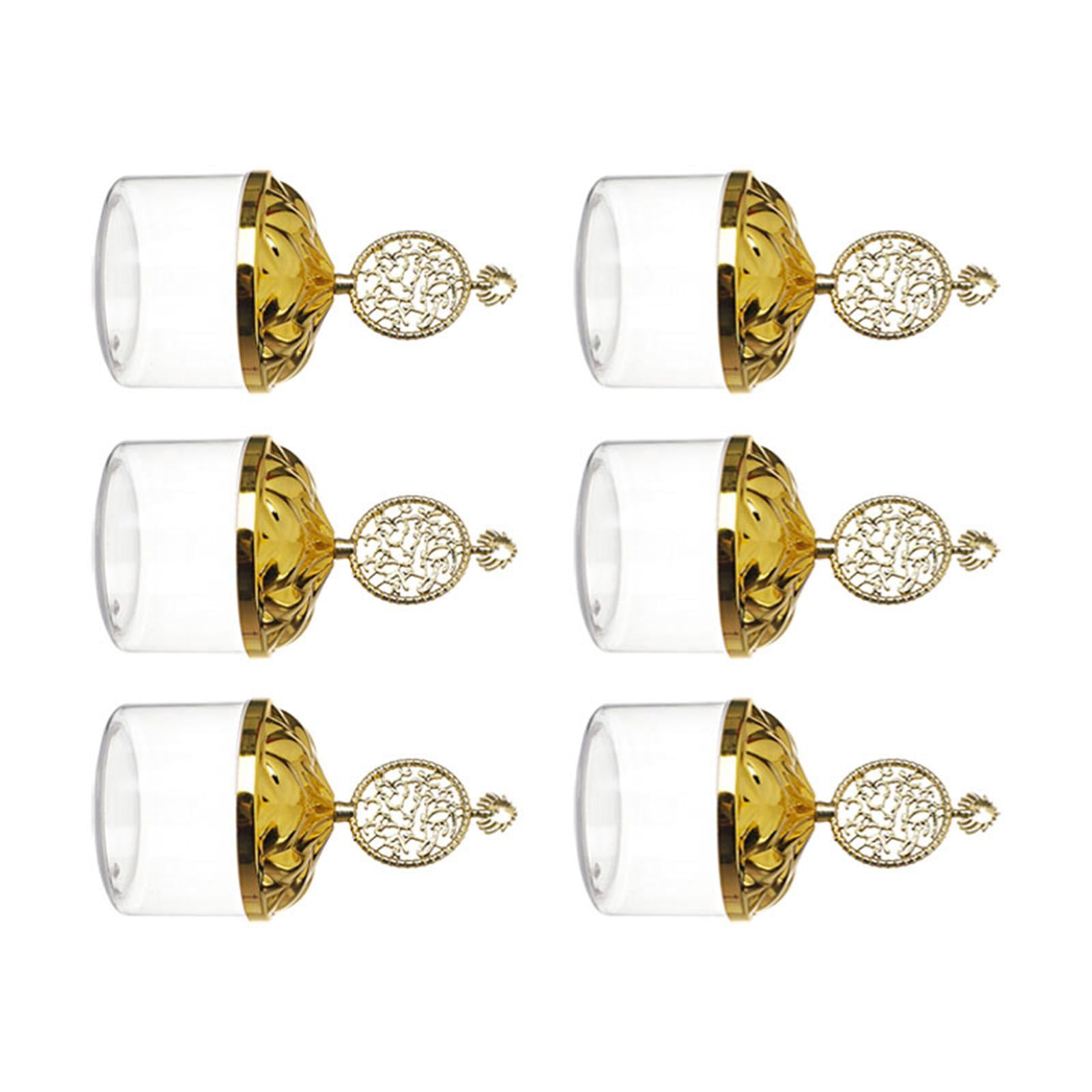 Magideal - 6 Piezas Tarros De Dulces Frascos De Almacenamiento Con Tapas Herméticas Botes Transparentes Para Cocina Caja De Dulces De Boda Para Mostrador Minoris Anillos Áureos
