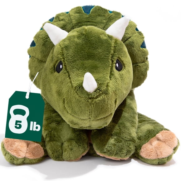 Peluche pesado Brease, dinosaurio verde, 2,27 kg, para todas las edades