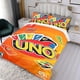 thumbnail image 3 of UNO Conjunto de sábanas temático, trío de piezas, cómodo y amigable con la piel, diseño único, regalo de decoración para el hogar para familiares, amigos y fans,173X218cm, 3 of 6