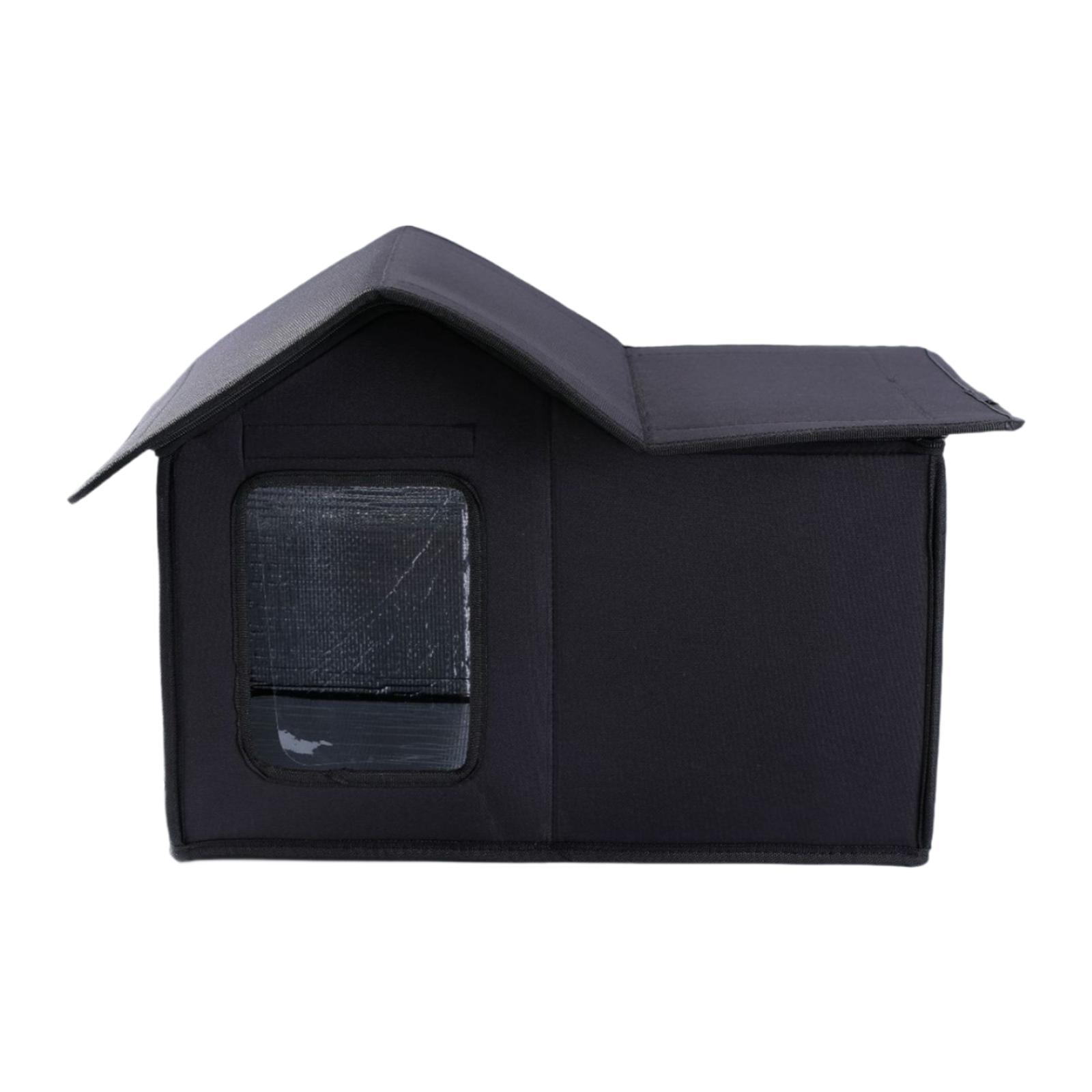 Magideal - Refugio De Gato Al Aire Libre Cat Hut Hut Plegable Refugio De Gato Gato Refugio Cave Cave Cave Bed Para Césped Interior Gatito En El Patio Trasero Negro