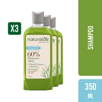 Pack 3 Shampoo Hidratación Y Brillo 350 Ml Naturaloe