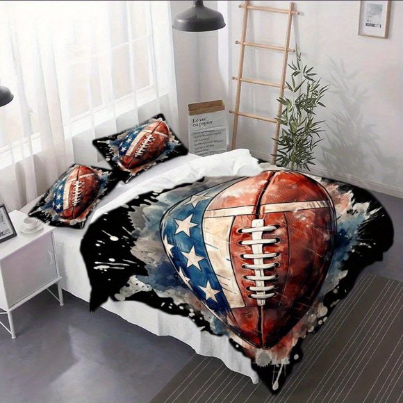 3pcs Watercolor American Football Duvet Cover Set - 2/3pcs Duvet Cover Set Duvet Cover Set Includes Duvet Cover and Pillowcase