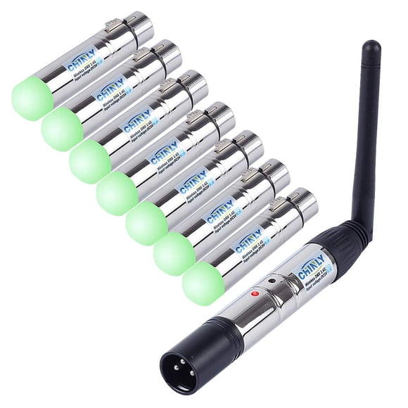 Transmisor inalámbrico DMX 512 y 7 receptores CHINLY 2.4G