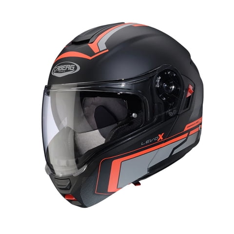 Casco Para Moto Caberg Levo X Elite Matt Back/Grey/Red Fluor 2Xl