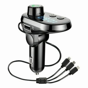 Genérico - Transmisor 5 En 1 Fm Bluetooth Usb Mp3 Auto