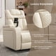 thumbnail image 3 of 270 Degree Swivel PU Leather Power Recliner Individual Seat Home Theater Recliner with Tray Table, Phone Holder, Cup Holder, USB Port, Hidden Arm Storage for Living Room(Old SKU SG001190AAA), White, 3 of 3