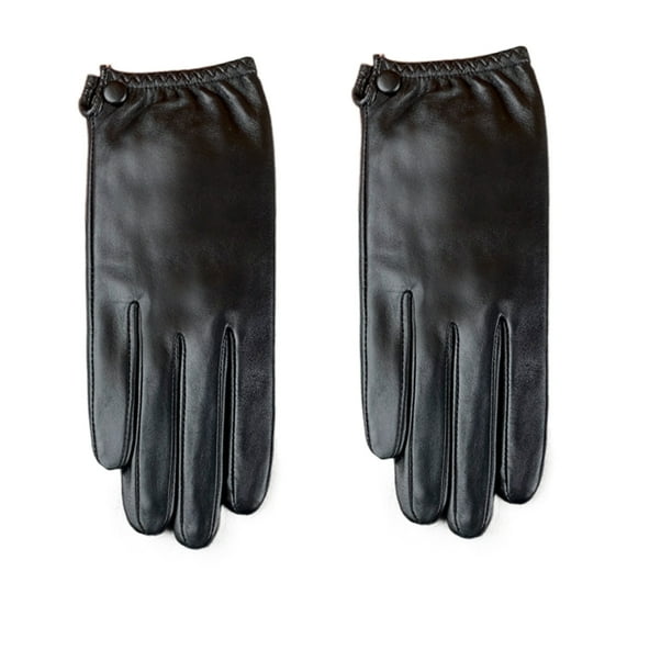 Guantes de piel auténtica para mujer, de primavera y otoño, finos, para pantalla táctil, para conducir, ciclismo, coche eléctrico, sencillos, de moda, cortos, de primera capa, de piel de oveja.
