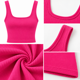 thumbnail image 3 of Top Peto Rib Mujer Acanalado Elasticado Sin Mangas Básico fucsia Talla Única, 3 of 3