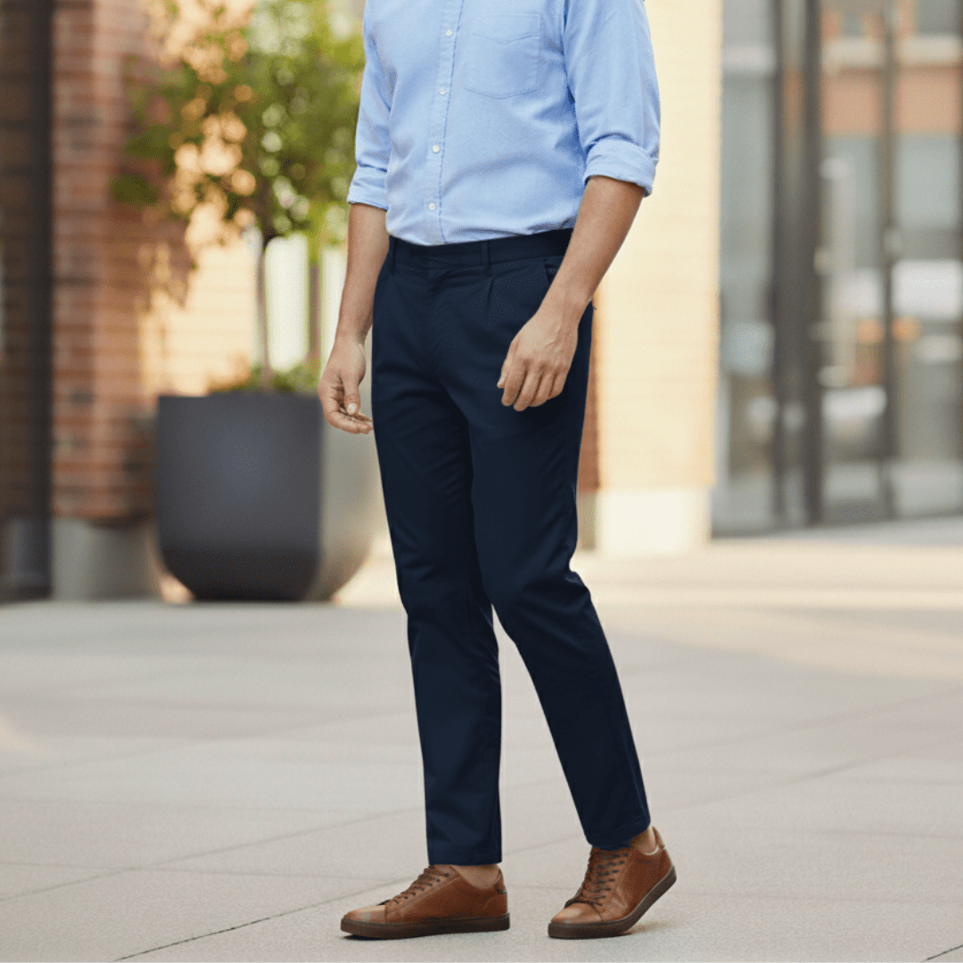 T-world - Pantalón Trabajo Ejecutivo Hombre Gabardina Premium Azul