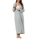 thumbnail image 2 of INSPIRE CHIC Bata con Capucha para Mujer con Cremallera, Manga Larga, Largo Completo, Sudadera, Camisón con Bolsillos, Vestido Suave para Estar en Casa, 2XL Gris, 2 of 6