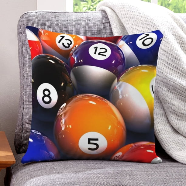 Billar Fundas de almohada de terciopelo con tema, regalos de funda de almohada, decoración para el hogar, cojín de lanzar, regalo de cumpleaños para fans y parejas.30*30cm.