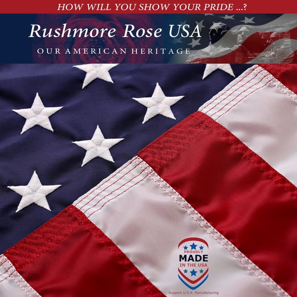Bandera Estadounidense Rushmore Rose De Ee Uu 6 X 10 Pies Para Uso Exterior Resistente
