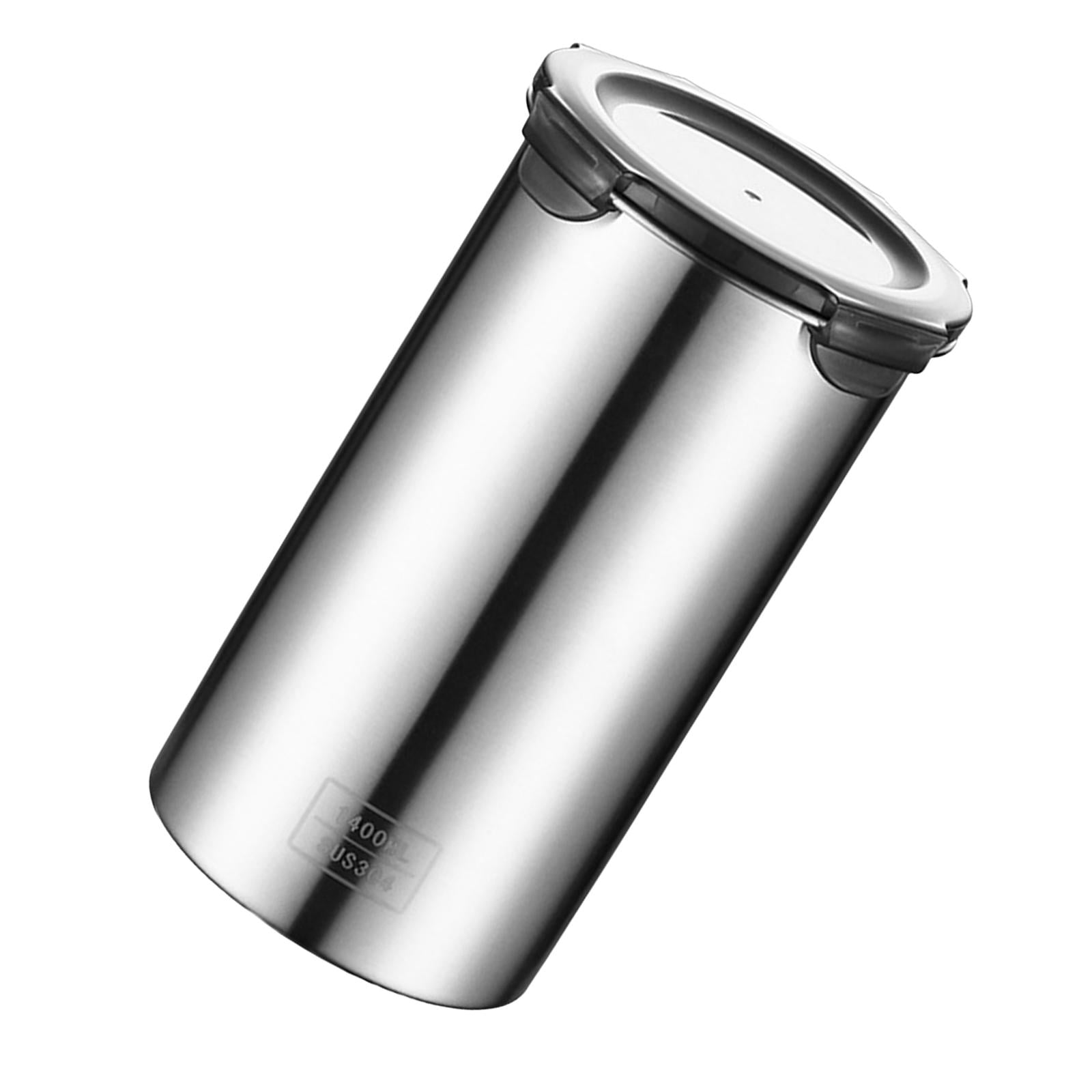 Magideal - Botes De Acero Inoxidable, Recipientes Herméticos Con Tapas, Contenedor De Almacenamiento De Alimentos Con Tapa, Recipientes De Café Para Té, Azúcar Y 1400ml