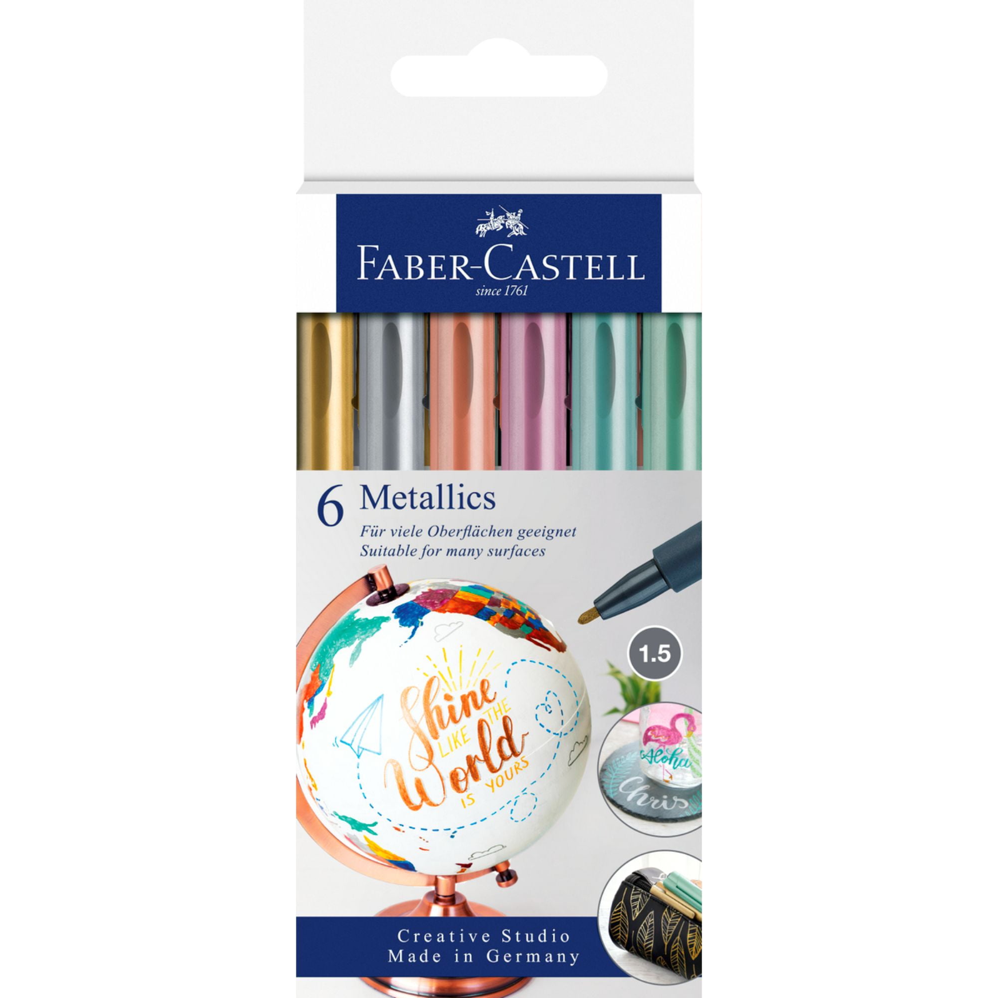 Faber Castell - Marcadores Metalicos Faber-castell X6 Colores