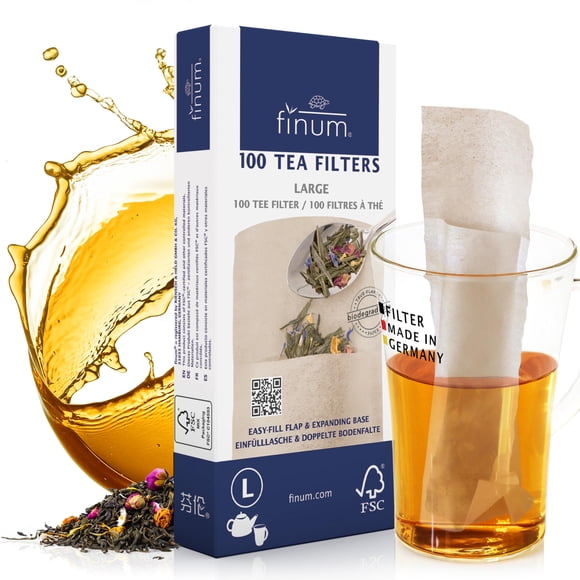 Bolsas de filtro para té finum tamaño grande, 100 unidades, color marrón