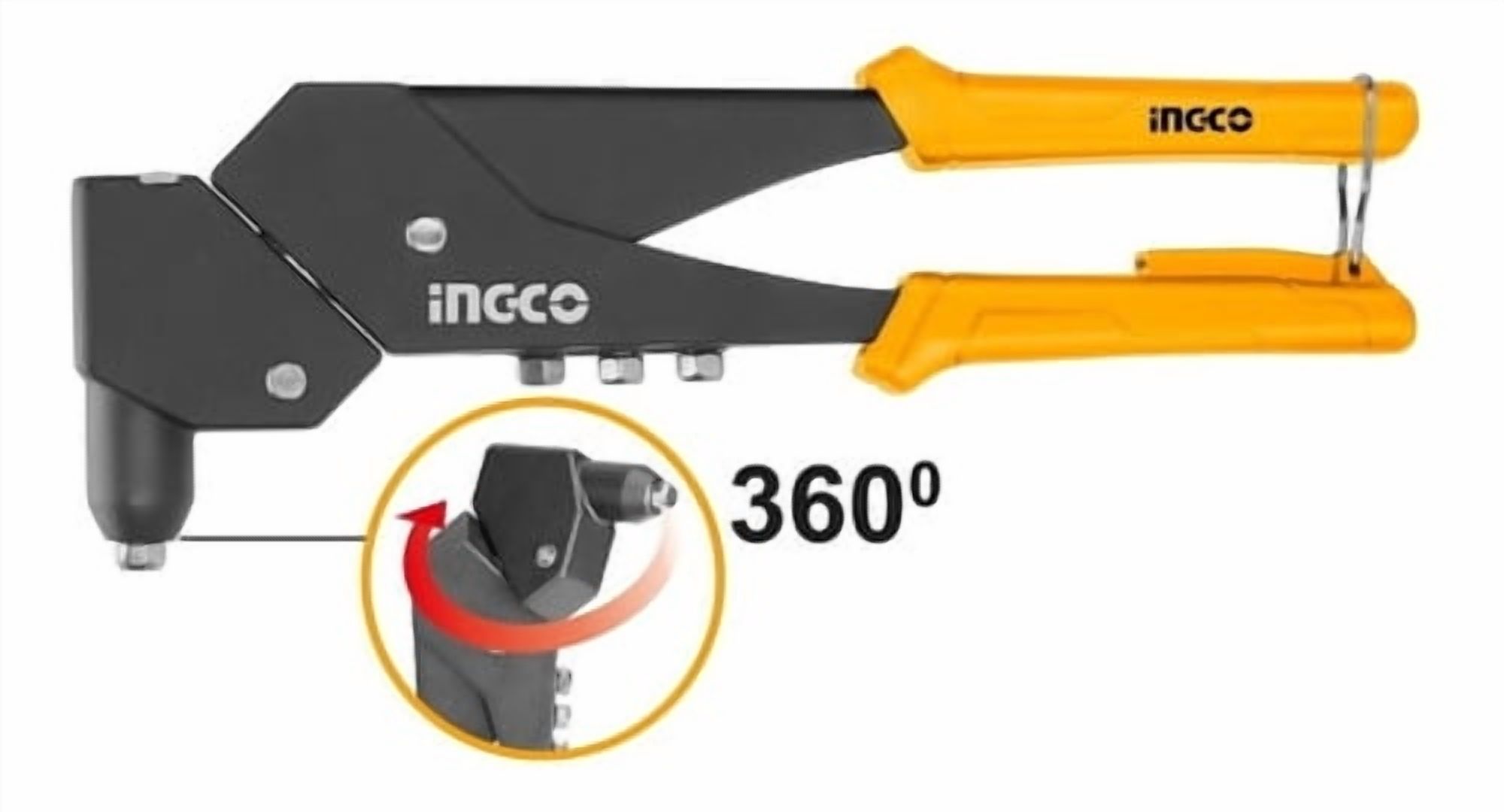 Remachadora Manual Industrial Con Cabezal 360° 10,5"" 2,4-4,8Mm Ingco Shhr106