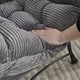 thumbnail image 2 of Lazy Chair with Ottoman, Modern Lounge Accent Chair with Armrests and a Side Pocket, Leisure Upholstered Sofa Chair Reading Chair with Footrest for Small Space, Corner Chair-Grey, 2 of 3