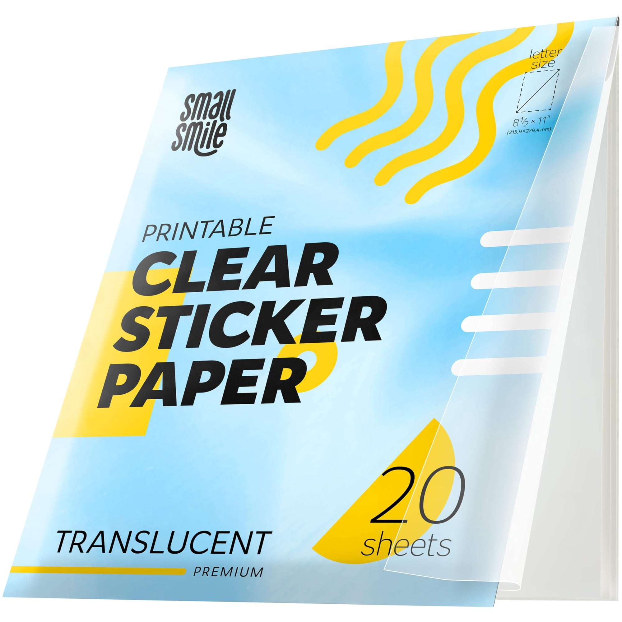 Papel Adhesivo Small Smile 95% Transparente Para Inyección De Tinta/láser, 20 Hojas