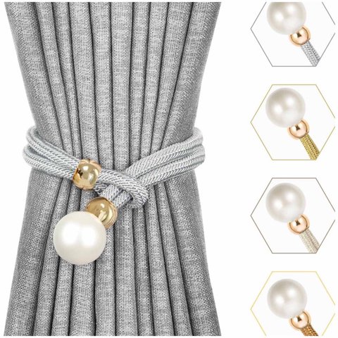 Wyj Hogar - Pack De 02 Sujetadores - Abrazaderas Magneticas Para Cortinas Md06