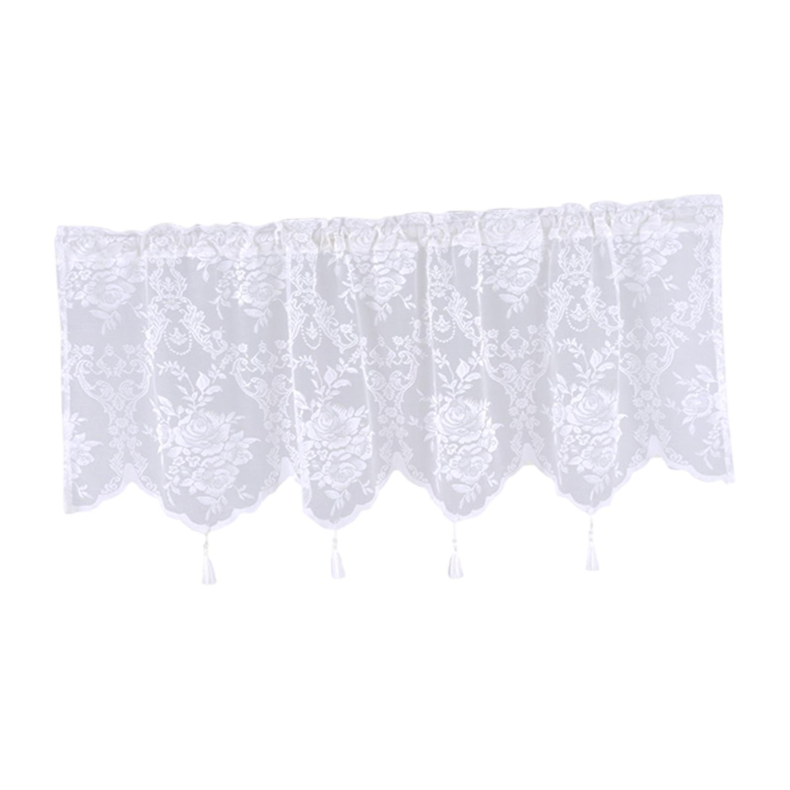 Bothyi - Cortina Con Cenefa Térmica Oscurecedora Con Bolsillo Para Barra Para Habitación Infantil Estilo Granja, Cocina, Color Blanco S