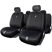 B Equip - Fundas Cubreasiento Ecocuero Negro Universales