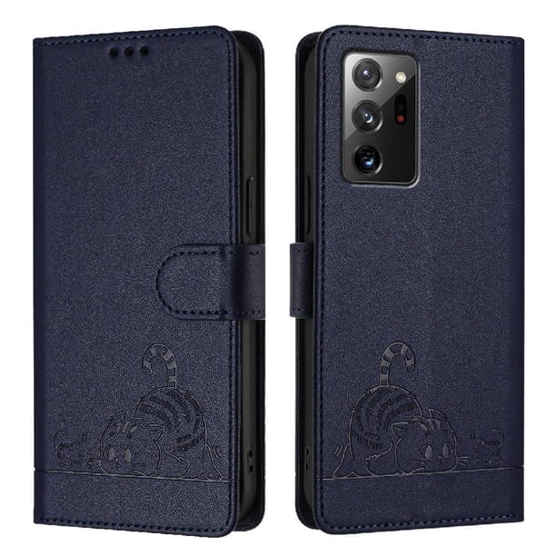 Funda tipo cartera FOXDOCK para Samsung Galaxy note 20 Ultra con soporte, ranuras, RFID, diseño de gato