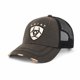 thumbnail image 1 of Gorra ARIAT estilo camionero de lona encerada, marrón/negro, talla única, 1 of 4