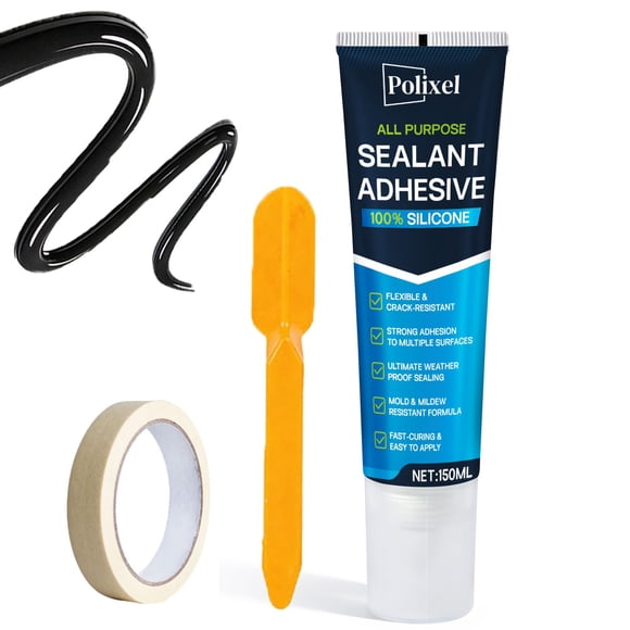 Sellador de silicón POLIXEL negro 150 g 100% impermeable