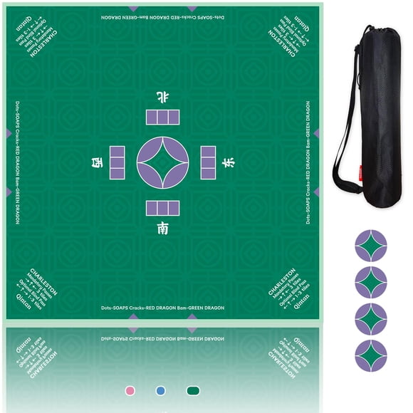 Set de Tapete para Mahjong Qintan 81x81 cm Antideslizante y Reductor de Ruido