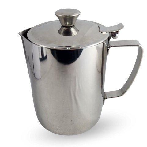 Disparo - Jarro Lechero Olla 900Ml Aluminio Plateado Resistente Con Tapa